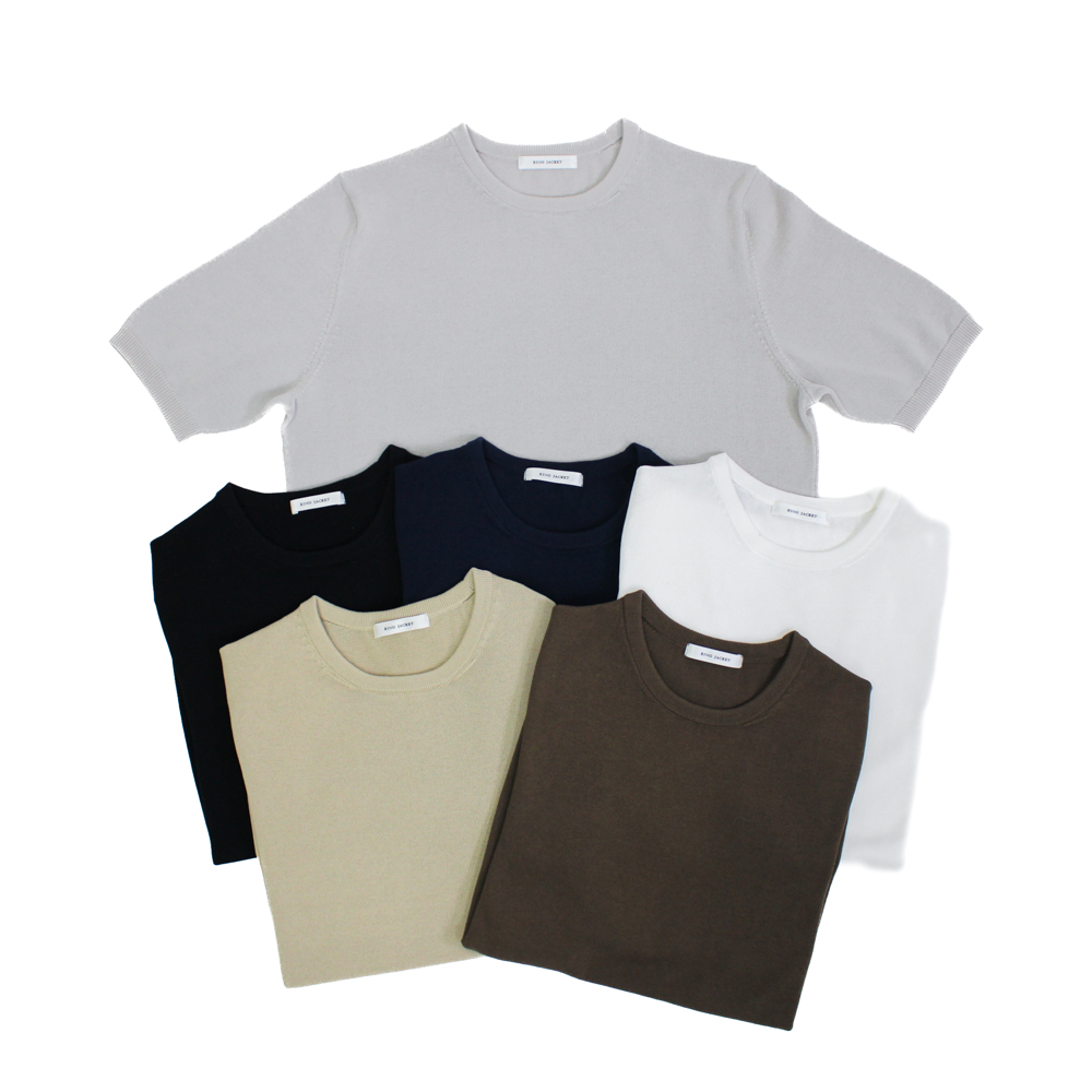 ベーシック クルーネック半袖セーター